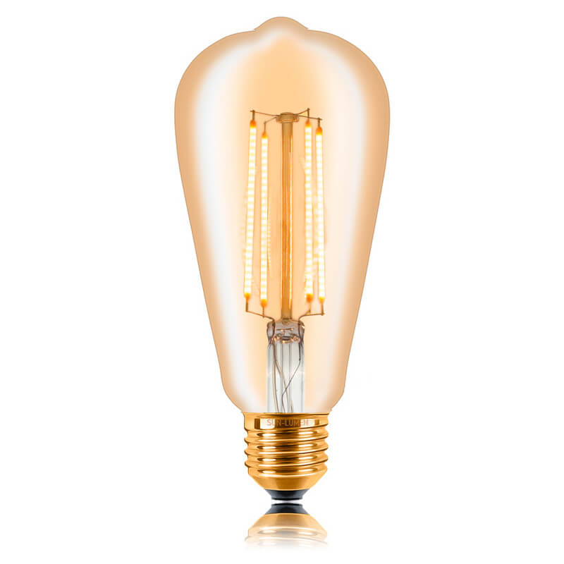 Лампа светодиодная филаментная Sun Lumen E27 4W 2200K золотая 057-288
