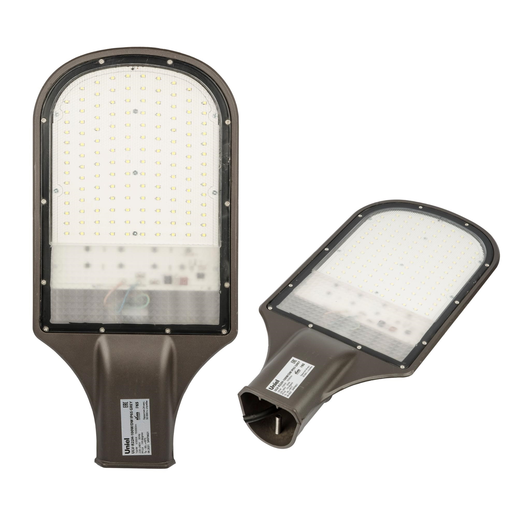 Уличный светодиодный светильник консольный Uniel ULV-R22H-100W/6500K IP65 GREY UL-00009441