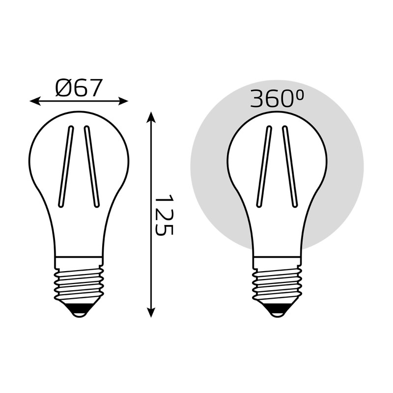 Лампа светодиодная Gauss Filament E27 30W 2700K 102902130