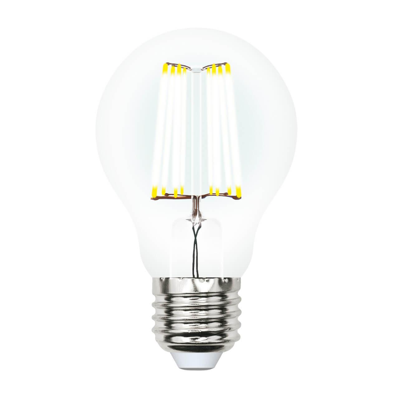 Лампа светодиодная филаментная Uniel E27 10W 4000K груша прозрачная LED-A60-10W/NW/E27/CL PLS02WH Набор из 5штук UL-00008082