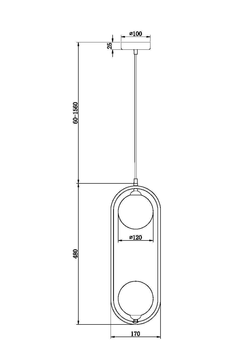 Подвесной светильник Maytoni Ring MOD013PL-02BS1