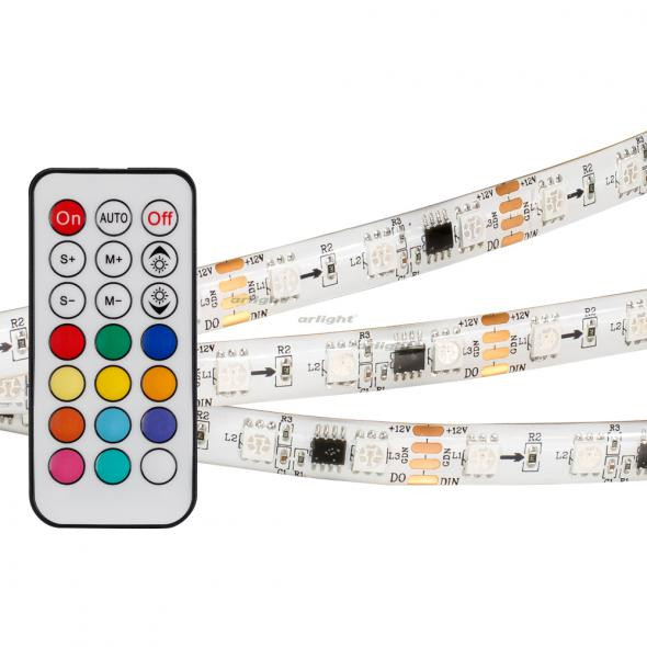 Светодиодная лента Arlight SPI-5000SE-IR21B 12V RGB (5060,300 LED x3,1804, ПДУ) 024145