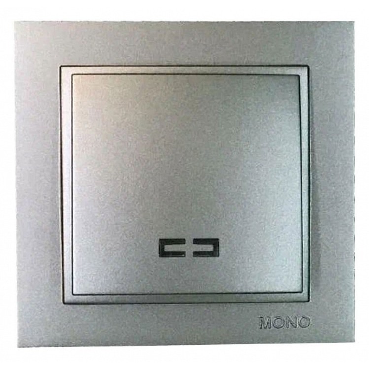 Выключатель одноклавишный с подсветкой Mono Electric Despina 10A 250В антрацит 102-242425-101