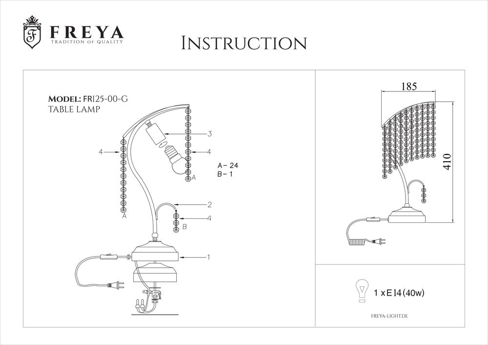 Настольная лампа Freya Picolla FR1129-TL-01-G