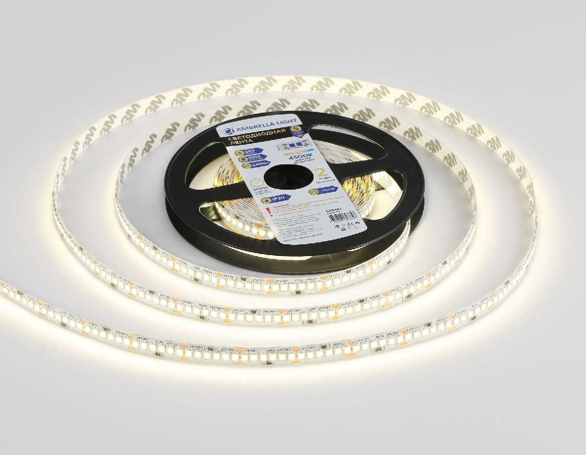 Светодиодная лента Ambrella Light LED Strip 24В 2835 20Вт/м 4500K 5м IP20 GS3402