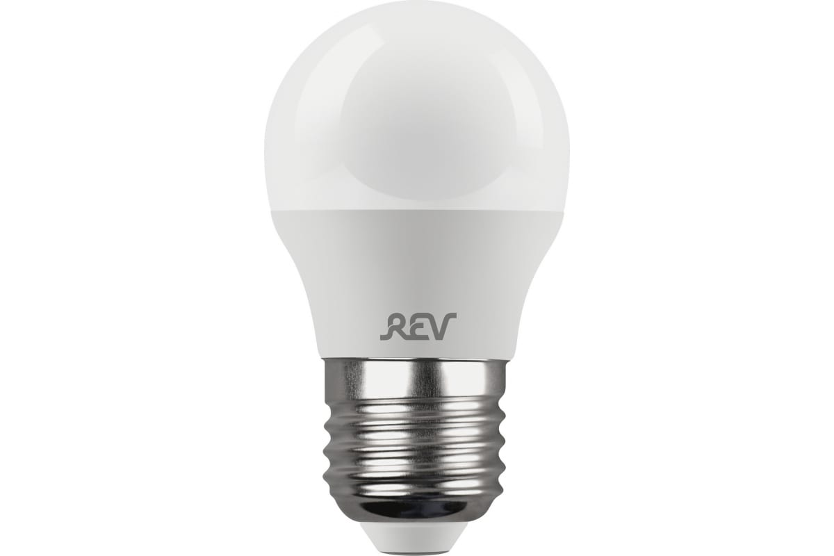 Лампа светодиодная REV G45 Е27 7W 2700K теплый свет шар 32342 6