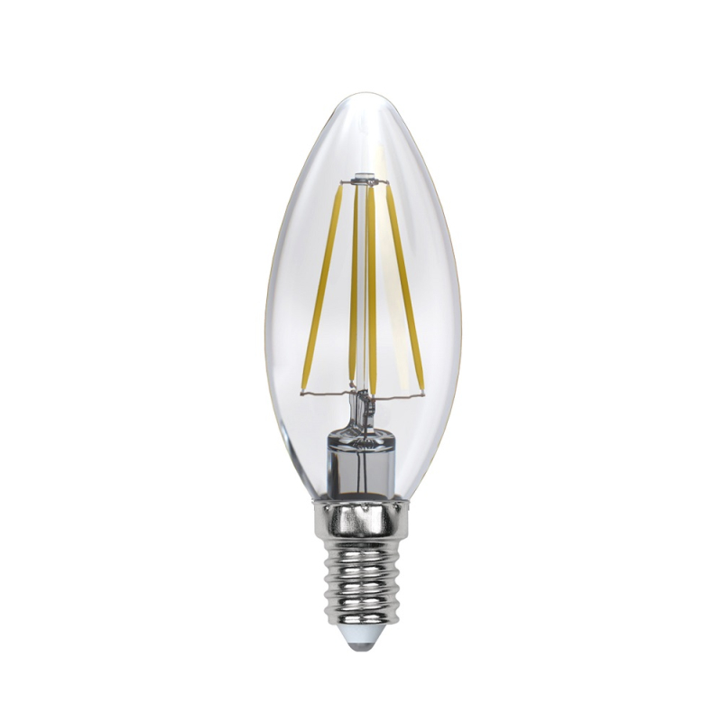 Лампа светодиодная филаментная (UL-00002862) Uniel E14 5W 4000K LED-C35-5W/NW/E14/CL/DIM GLA01TR