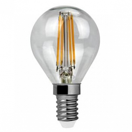 Лампа светодиодная филаментная Voltega E14 4W 4000К груша прозрачная VG1-G1E14cold4W-F 4676