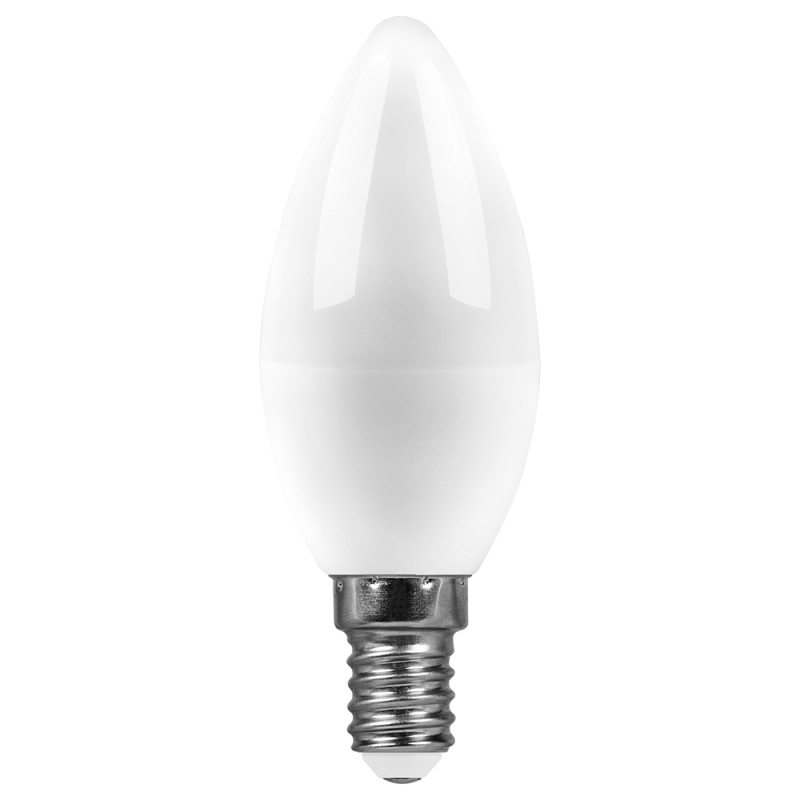 Лампа светодиодная Feron E14 15W 6400K свеча SBC3715 55207