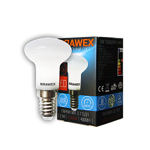 Лампа светодиодная Brawex рефлекетор матовый E14 3.5Вт 4000K 2807A-R39-3.5N