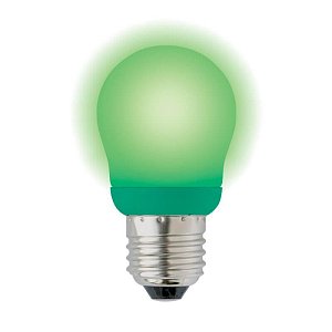 Лампа энергосберегающая (03039) Uniel E27 9W Green зеленый ESL-G45-9/GREEN/E27
