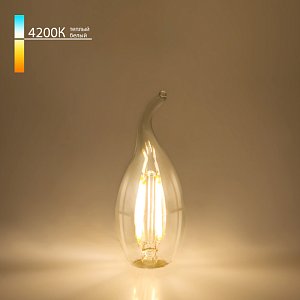 Филаментная светодиодная лампа Elektrostandard E14 7W 4200K свеча на ветру 4690389041402