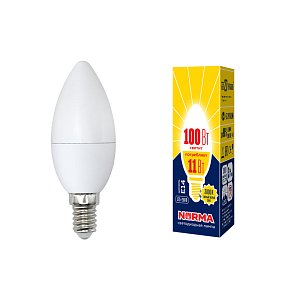 Лампа светодиодная (UL-00003812) Volpe E14 11W 3000K матовая LED-C37-11W/WW/E14/FR/NR