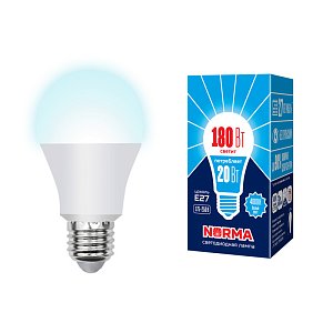 Лампа светодиодная (UL-00004029) Volpe E27 20W 4000K матовая LED-A65-20W/NW/E27/FR/NR