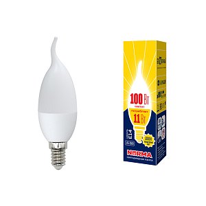 Лампа светодиодная (UL-00003817) Volpe E14 11W 3000K матовая LED-CW37-11W/WW/E14/FR/NR