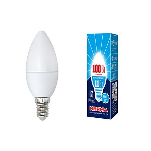 Лампа светодиодная (UL-00003811) Volpe E14 11W 4000K матовая LED-C37-11W/NW/E14/FR/NR