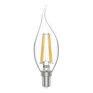 Лампа светодиодная филаментная Gauss E14 4,5W 2700K свеча на ветру прозрачная 1041115