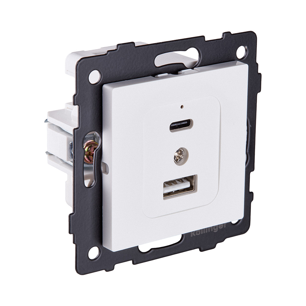 Розетка USB A+C 20W, белый матовый Kollinger REA-037WM для Aspekt, Eleganz, Reflex