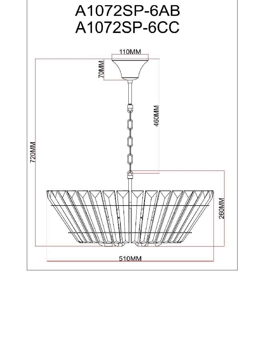 Подвесная люстра Arte Lamp Florizel A1072SP-6AB