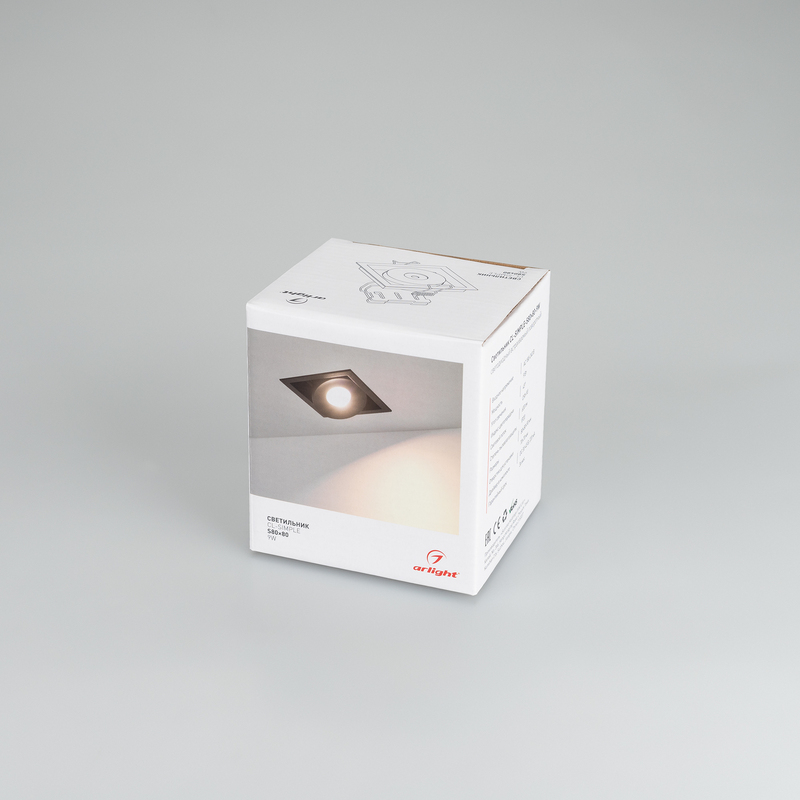 Встраиваемый светильник Arlight CL-SNODO-LUM-S80x80-9W Warm3000 (BK, 45 deg) 039323