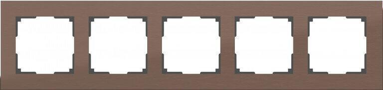 Рамка Werkel Aluminium на 5 постов алюминий коричневый WL11-Frame-05 4690389073724