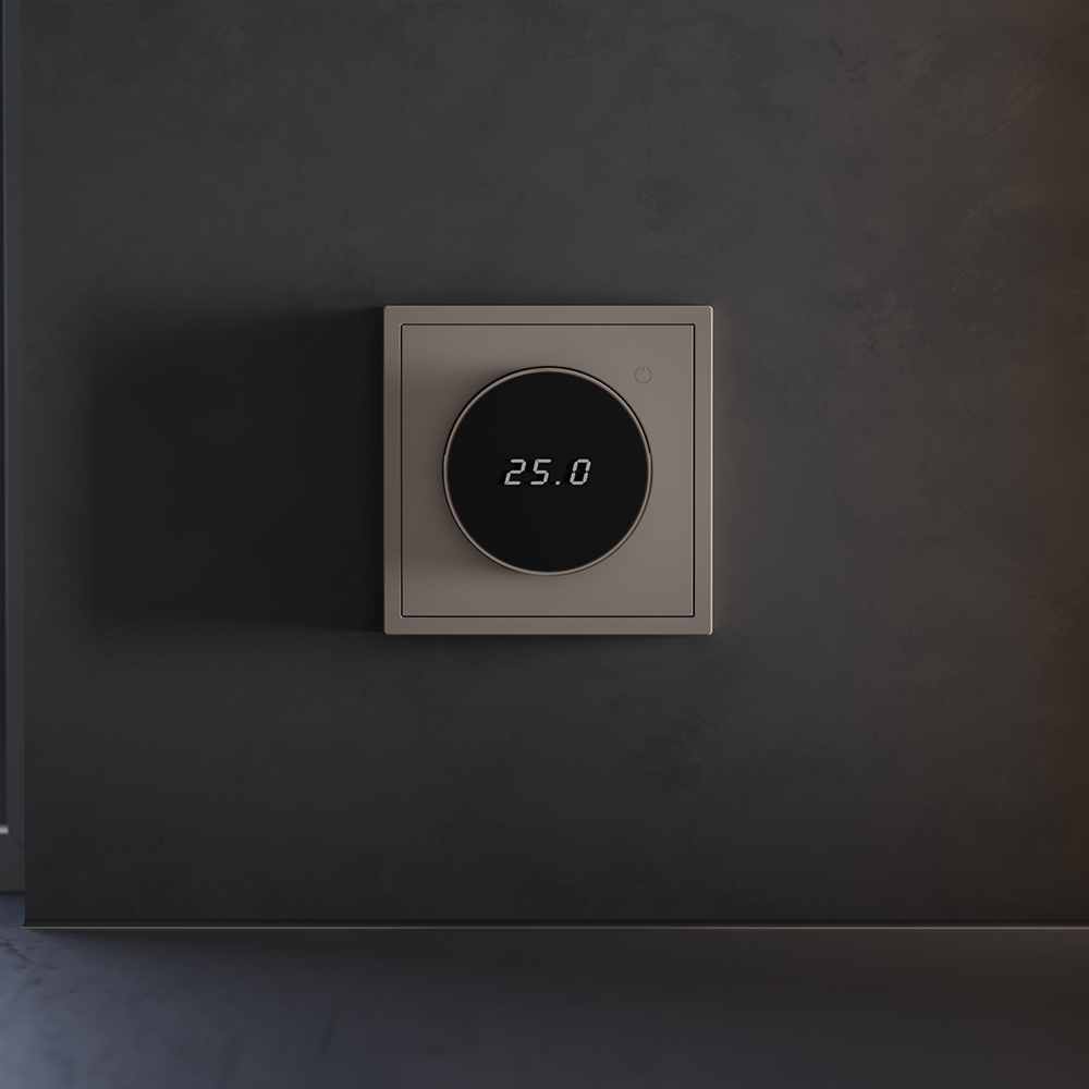 Терморегулятор электронный Voltum S70 с индикацией и датчиком, для теплого пола, (капучино) VLS070114