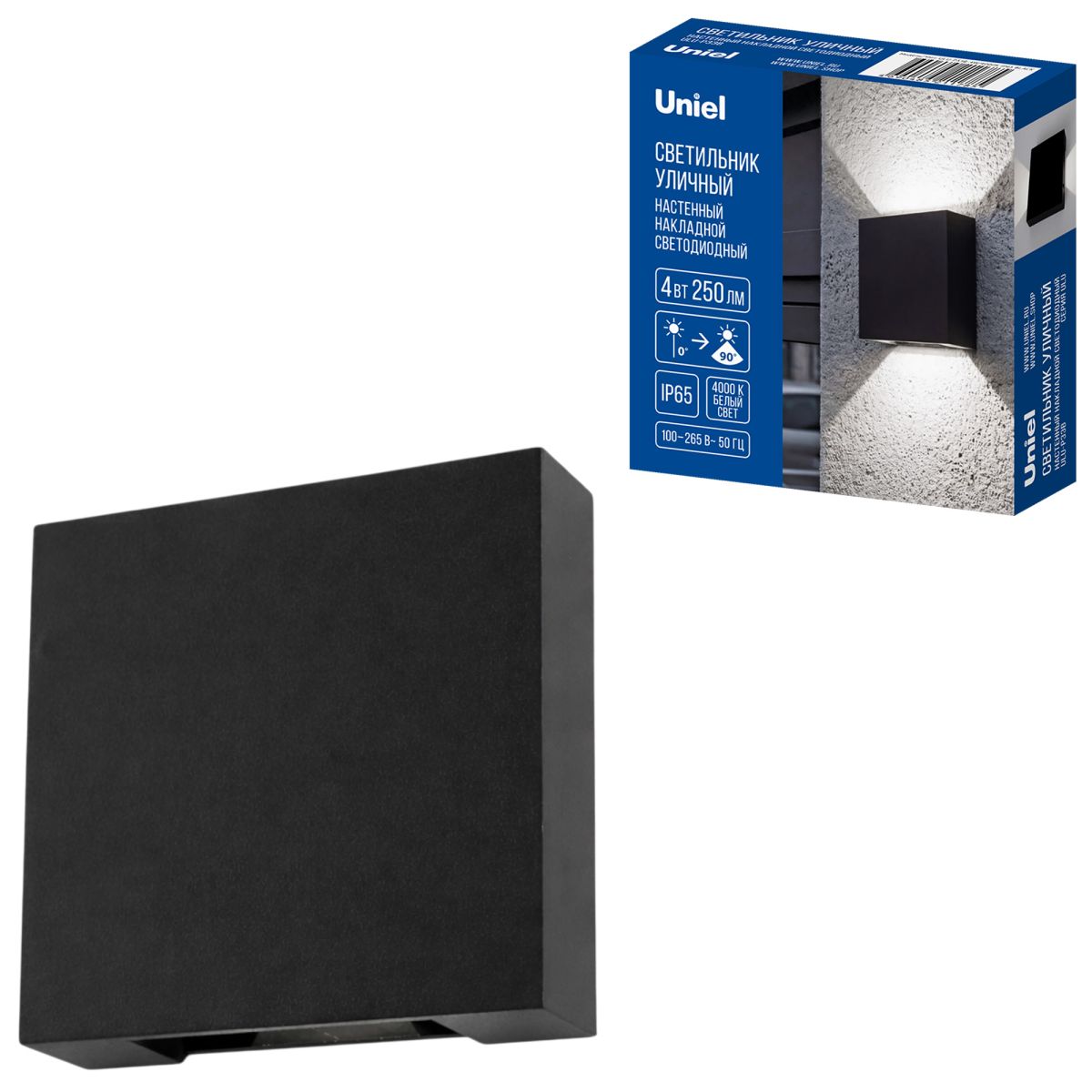 Уличный настенный светильник Uniel ULU-P33B-4W/4000K IP65 BLACK UL-00013622