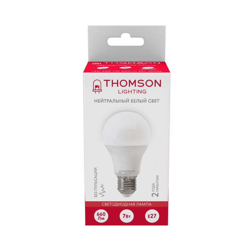 Лампа светодиодная Thomson E27 7W 4000K груша матовая TH-B2002