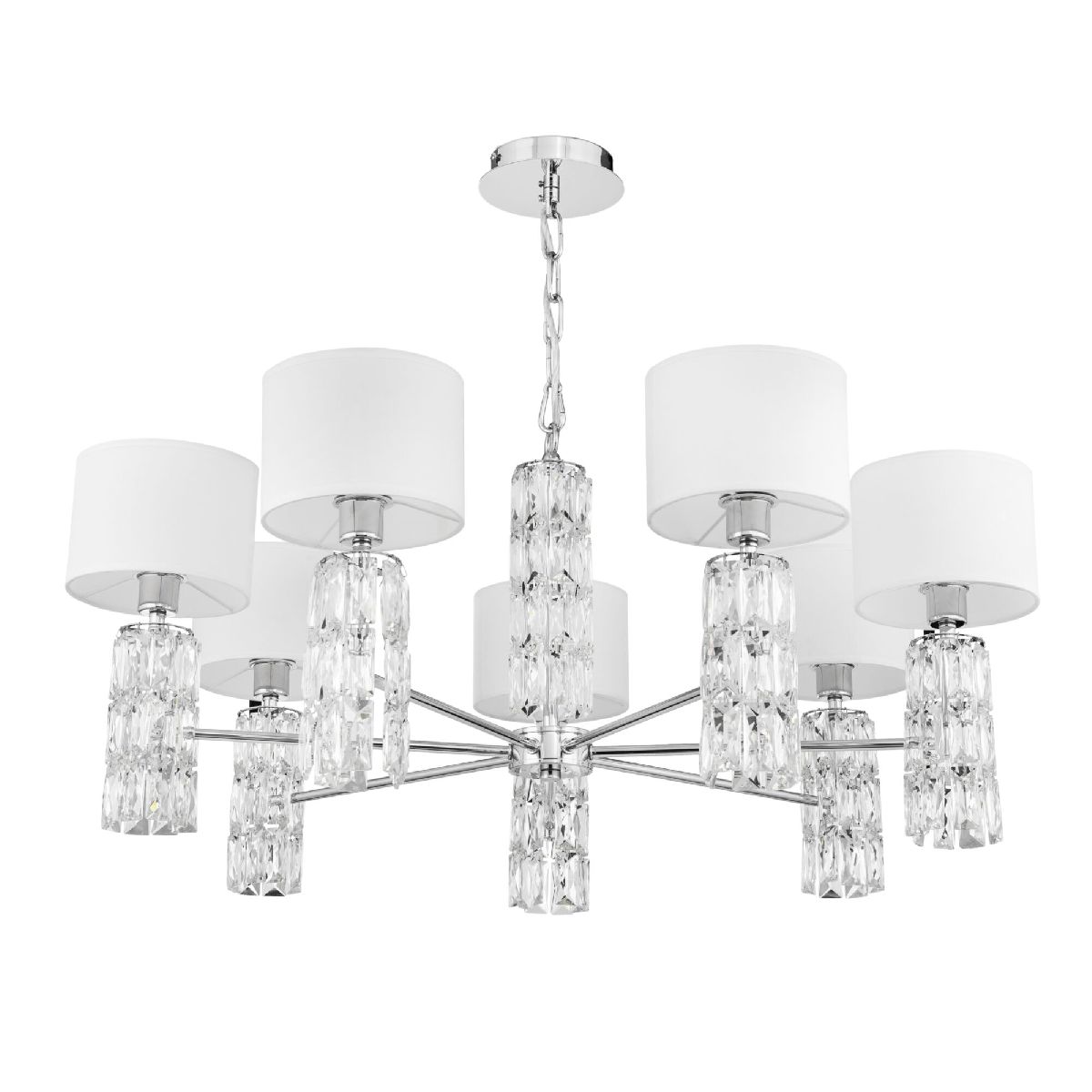 Подвесная люстра с абажуром из ткани Maytoni Talento DIA008PL-07CH