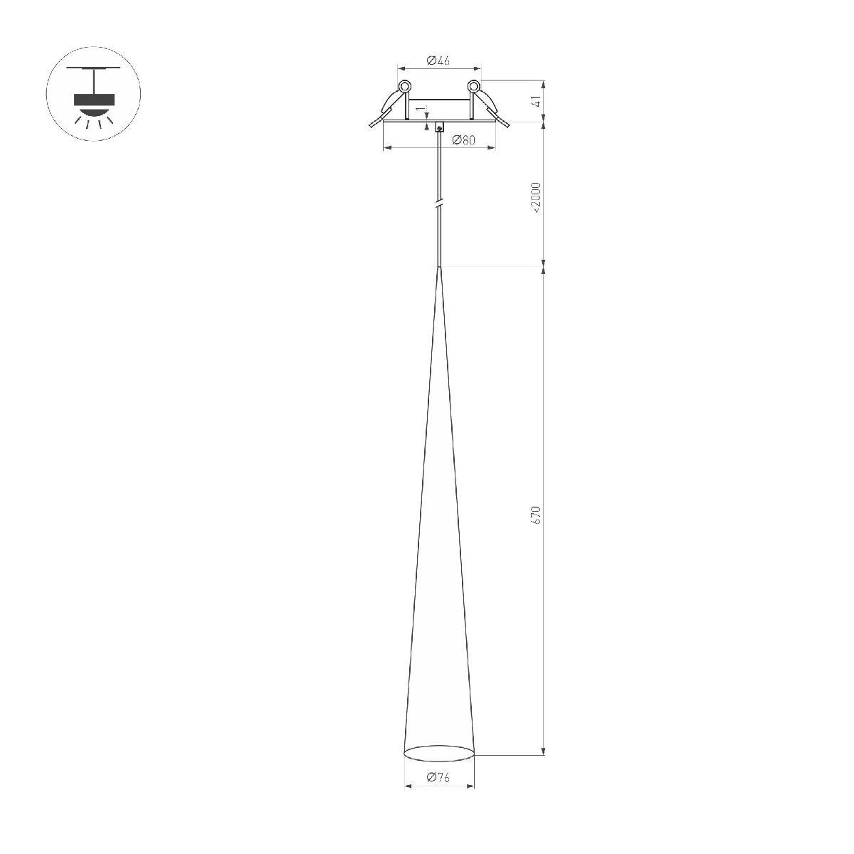 Подвесной светильник Arlight SP-STIRIA-L600-R76-5W Warm2700 054430