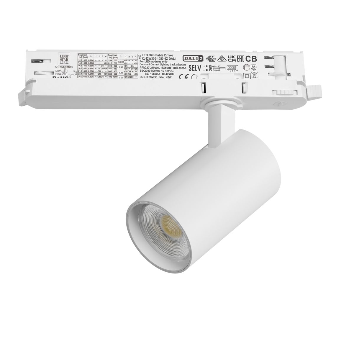 Трековый трехфазный светильник Quattro LED с управлением DALI Lightstar Alta Base A5136DALI