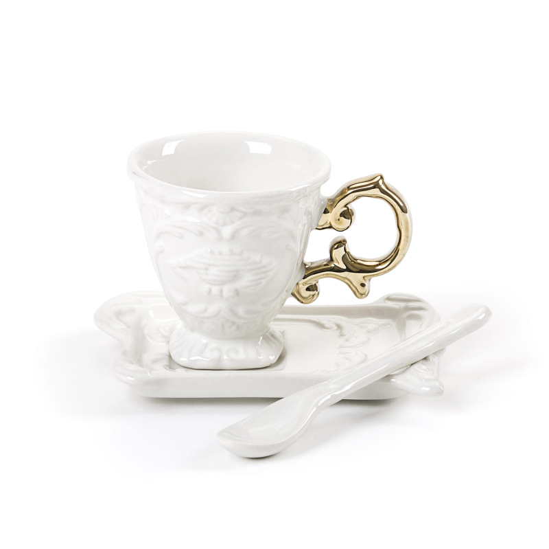 Блюдце с чашкой I-Coffee Seletti I-Wares Gold 9869