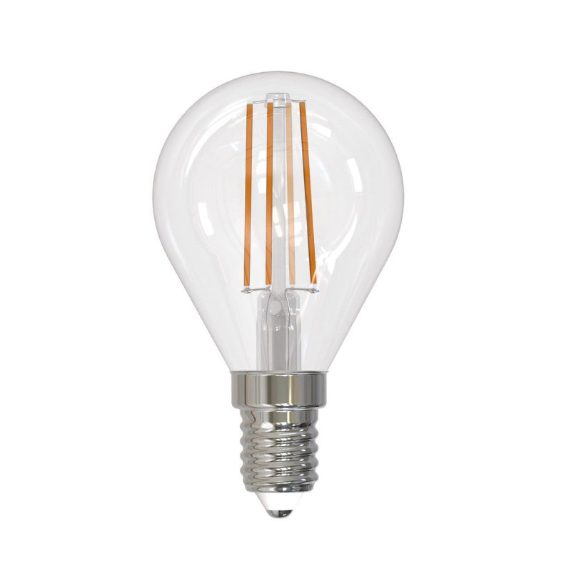 Лампа светодиодная филаментная диммируемая (UL-00005192) Uniel E14 9W 4000K прозрачная LED-G45-9W/4000K/E14/CL/DIM GLA01TR