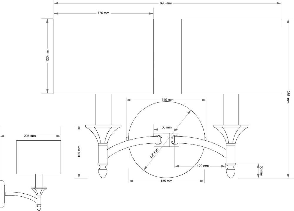 Бра Kutek Decor Lampshade DEC-K-2(P/A)