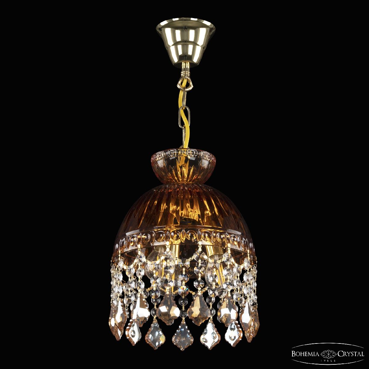 Подвесной светильник Bohemia Ivele Crystal 5478/22 G Amber/M-1G Leafs K721
