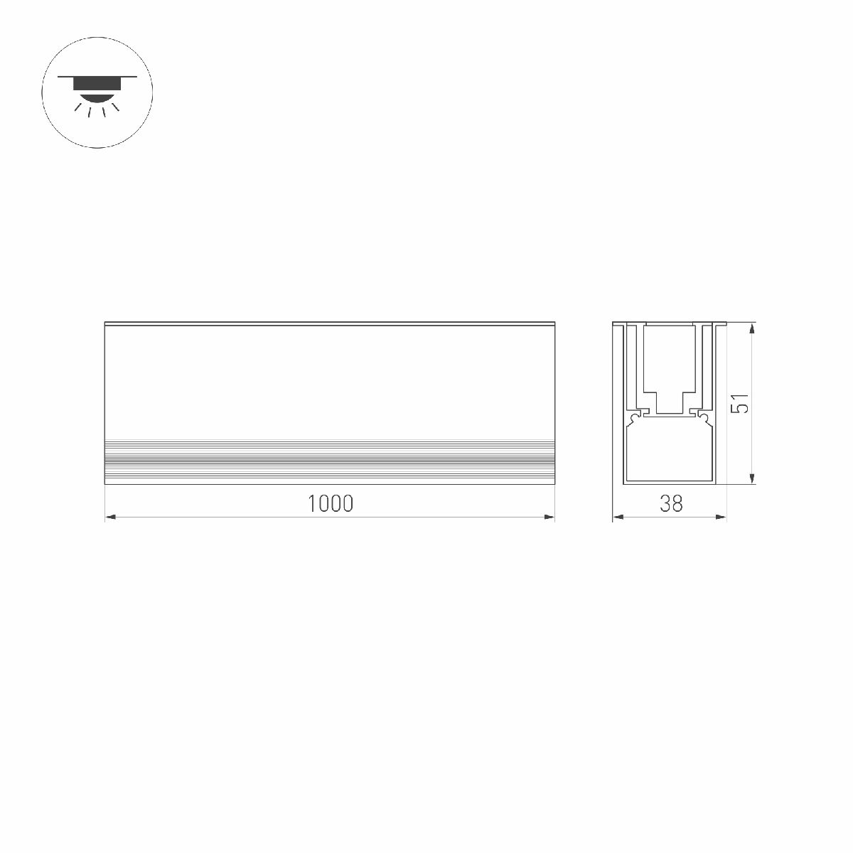 Грунтовый светильник Arlight ART-LUMILINE-3351-1000-24W Warm3000 027994(2)