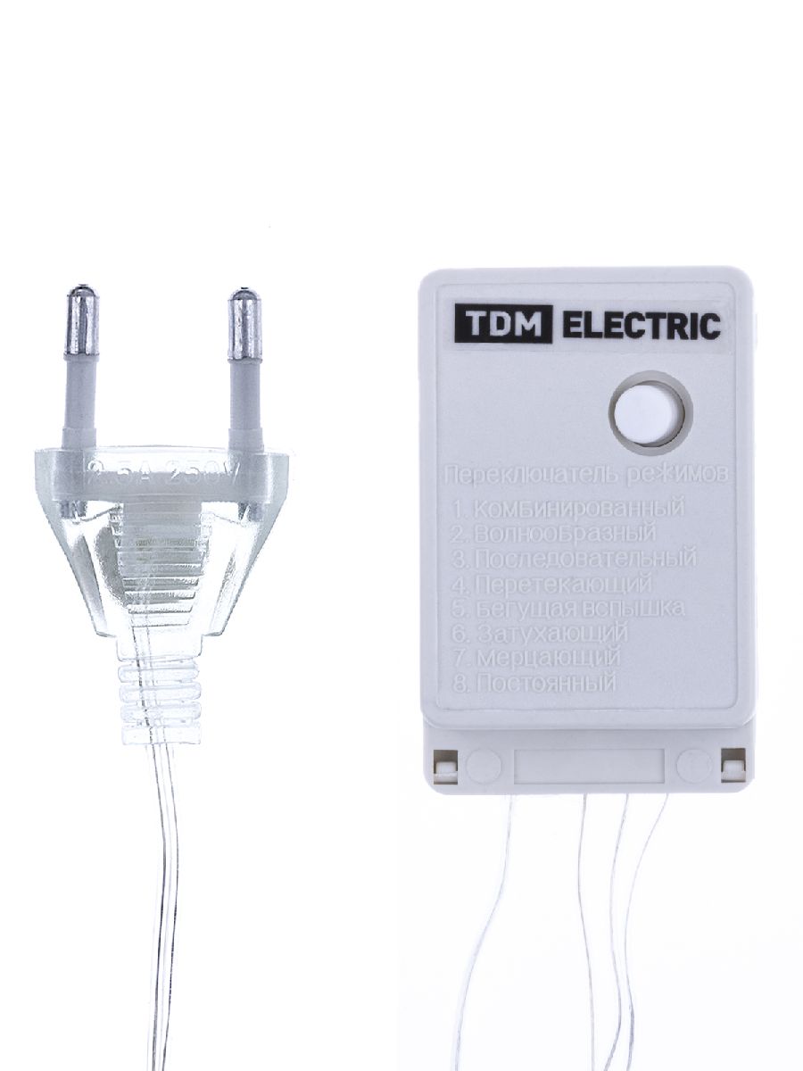 Светодиодная гирлянда TDM Electric СГ50Б5 250V белая 8 режимов SQ0361-0038