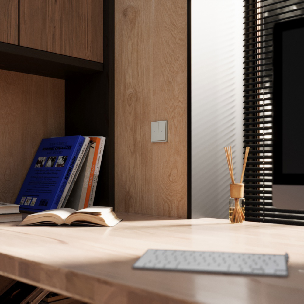 Выключатель встраиваемый Voltum S70 для жалюзи 10А, (кашемир) VLS020703