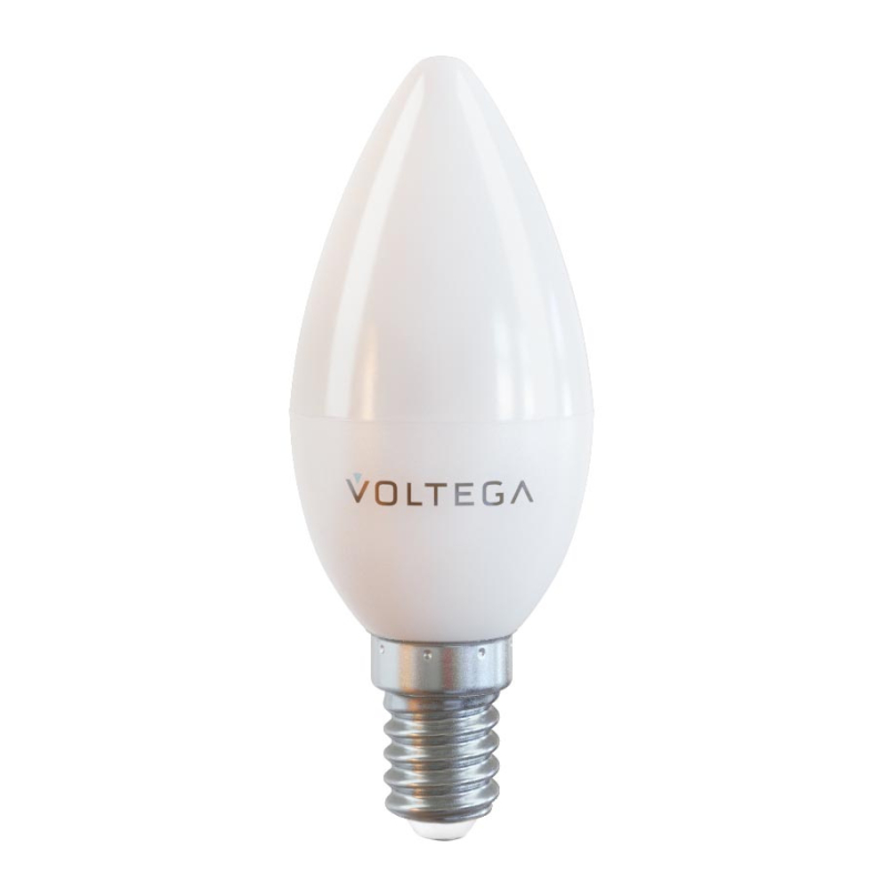 Лампа светодиодная Voltega E14 7W 4000К свеча матовая VG2-C37E14cold7W 7049