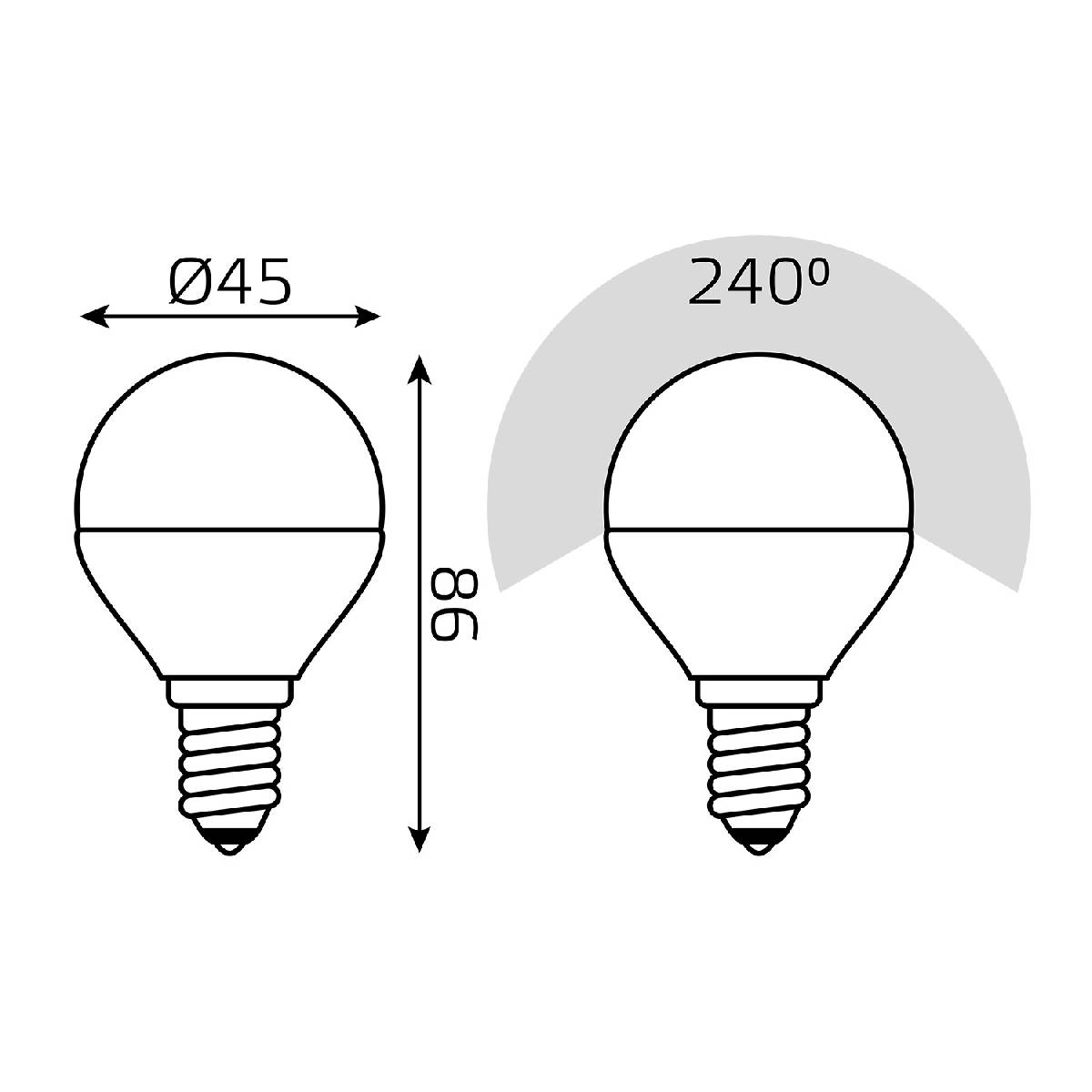 Лампа светодиодная диммируемая Gauss E14 7W 3000K-4000K-6500K груша матовая 1053147
