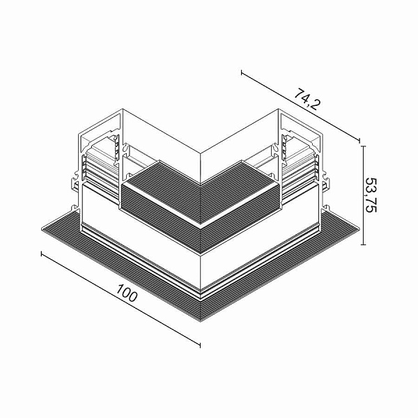 Угол горизонтальный для магнитного трека Ledron G-АВД-7715 White 00000017730