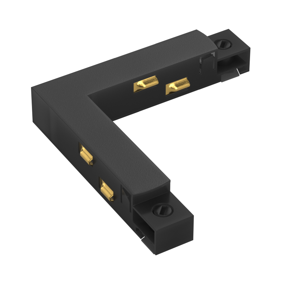 Коннектор угловой (жесткий) для горизонтального соединения магнитной системы Ledron TSM-L Black 00000014037