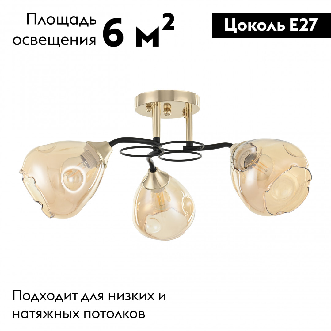 Потолочная люстра Arte Milano Amalfi 324106/3 FG+BK