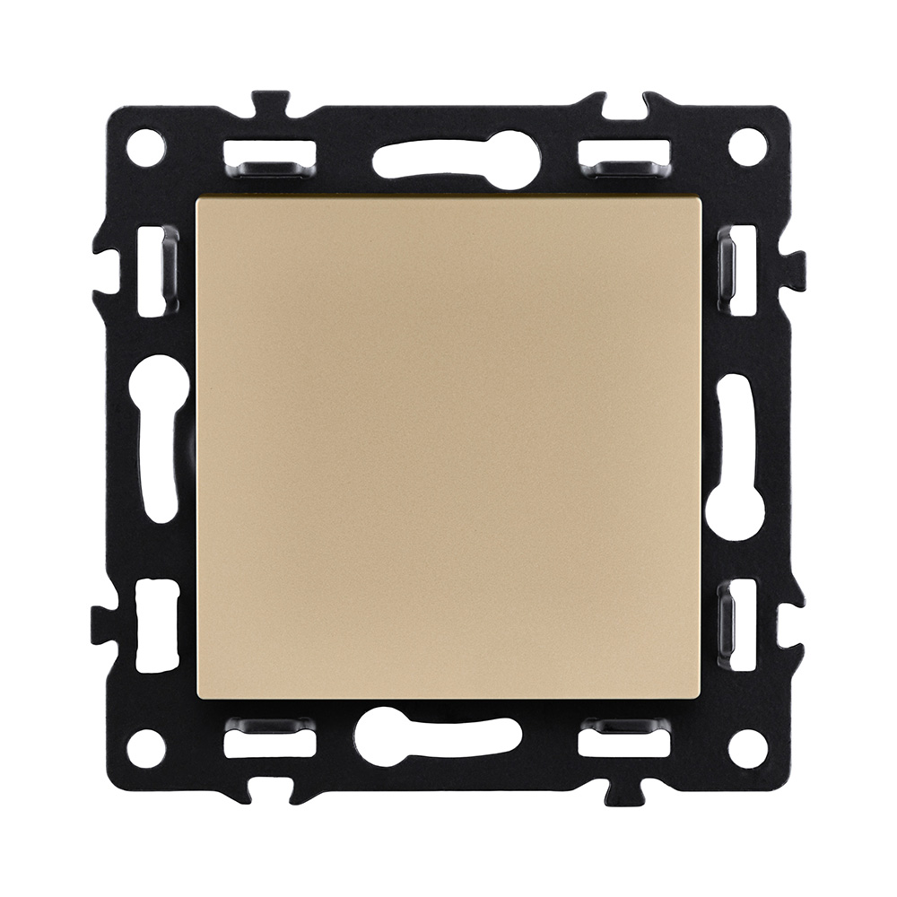 Выключатель 1-клавишный перекрестный 10А/250В, золотой Kollinger Asthetik AS-003GD