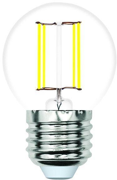 Лампа светодиодная филаментная Volpe E27 6W 3000K шар прозрачный LED-G45-6W/3000K/E27/CL/SLF UL-00008308