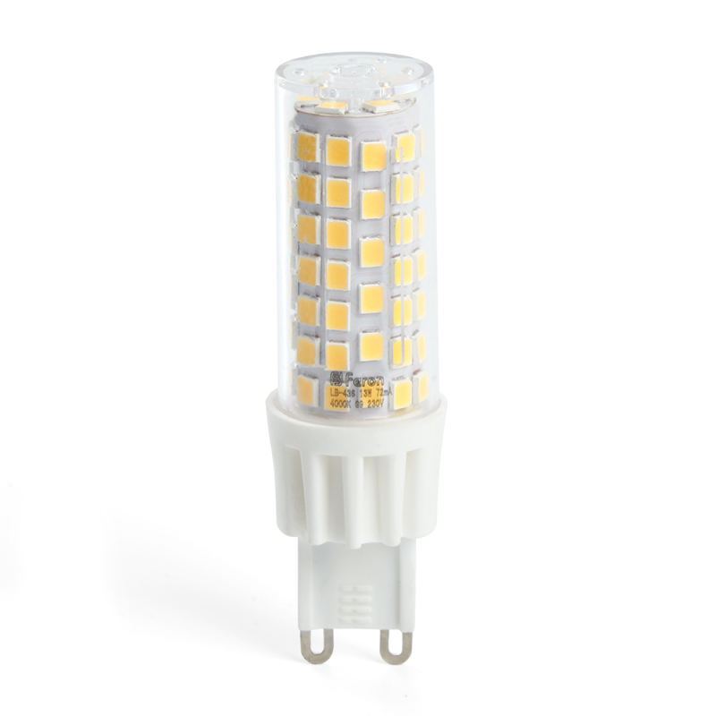 Лампа светодиодная Feron G9 13W 6400K капсульная LB-436 38154