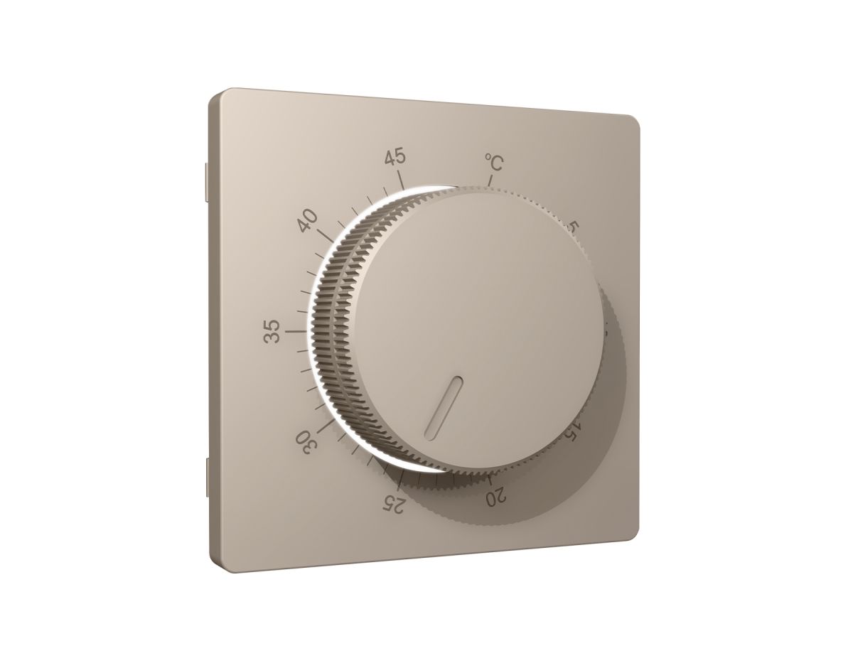 Лицевая панель Alfa (Серо-бежевый матовый) для терморегулятора теплого пола Quant Ambrella Volt AP3657