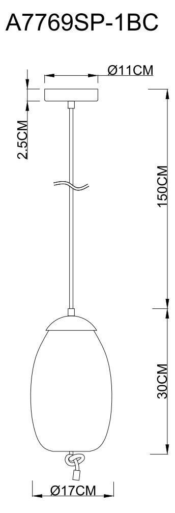 Подвесной светодиодный светильник Arte Lamp Cody A7769SP-1BC