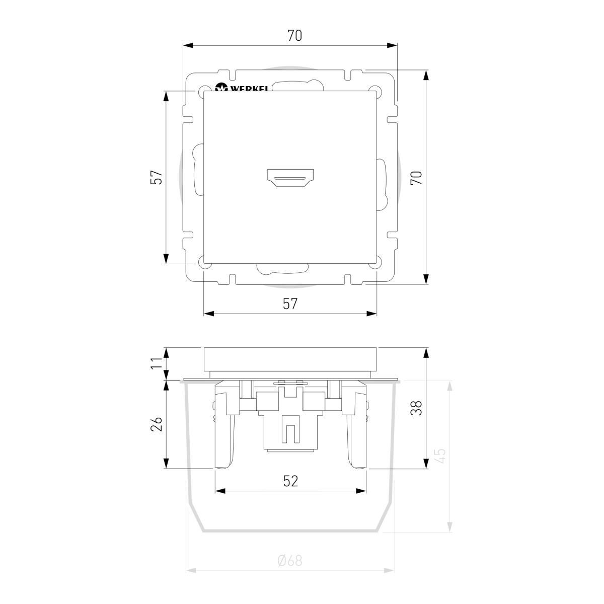 Розетка HDMI Werkel серебряный WL06-60-11 4690389110993 a039268