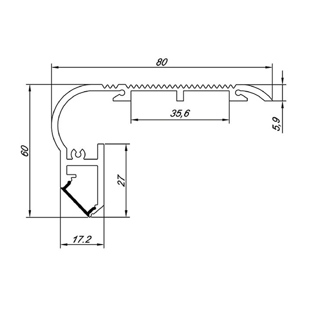 Накладной алюминиевый профиль Donolux DL18508 Alu